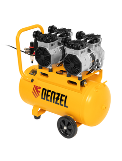 Компрессор безмасляный, малошумный DLS 2200/50, 2200 Вт, 2x1100, 50 л, 380 л/мин Denzel