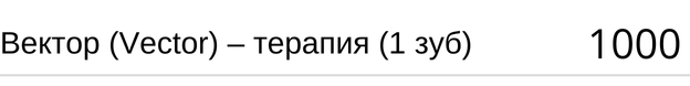Вектор ( Vector ) - терапия ( 1 зуб ) стоимость в Новосибирске