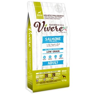Vivere Low Grain Medium Adult Salmon корм для собак средних пород с лососем 3 кг