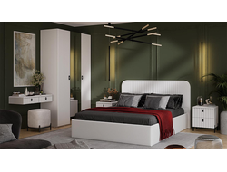 Композиция спальни ТИФФАНИ Белый Жемчуг/Белый софт