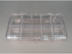 Коробка 10 ячеек для камней, акрил (17,6*8,8*3 см, 117 г) №25781