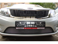 Защита радиатора KIA RIO 2011-2014 (Комфорт, Люкс, Престиж) chrome верх