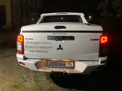 Композитный силовой задний бампер c квадратом АВС-дизайн на Mitsubishi L200 2015+ от AvengerUral.ru