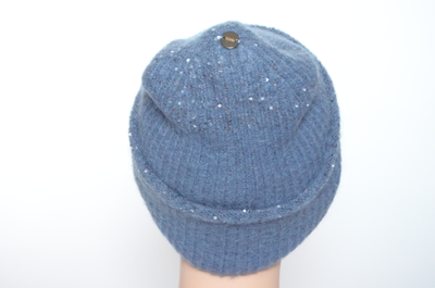 Шапка с отворотом голубая для женщин Вицио Италия 6939 фото