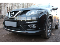 Защита радиатора Nissan X-Trail T32 2015-2018 black с парктроником низ