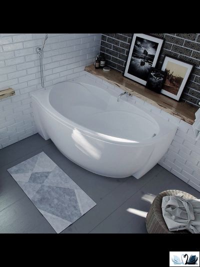 Ванна Azario Paolina 170х97 см AV.0072170, акриловая, левая асимметричной формы, без каркаса