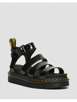 Dr. Martens BLAIRE PATENT LEATHER STRAP SANDALS черные