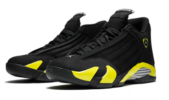 Nike Air Jordan 14 Thunder (черные с желтым)