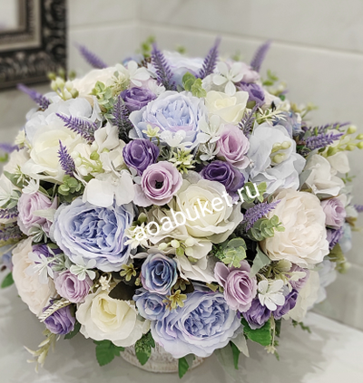 Цветочная композиция из искусственных цветов - Бонжур  № С004/Купить в Москве