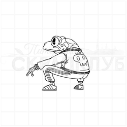 Штамп лягушка на корточках