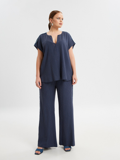 Топ синий в полоску