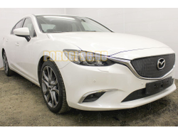 Защита радиатора Mazda 6 2015-2018 (Supreme, Supreme Plus, Executive) black верх PREMIUM