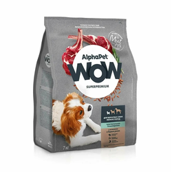 AlphaPet (АльфаПет) WOW Superpremium сухой корм для взрослых собак мелких пород с чувствительным пищеварением с ягненком и рисом 7 кг