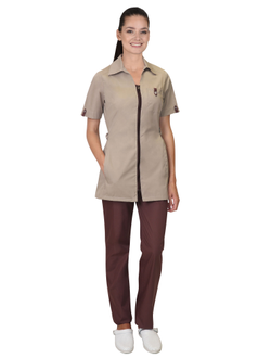 Костюм -ЛИРА" женский бежевый с шоколадным