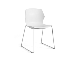 Кресло SOLE пластик салазки белый/хром