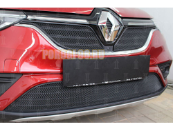 Защита радиатора Renault Arkana 2018- (2 части) black верх
