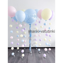 Шары цепочки с пузырями макарун и шар стекляшка (9шт)