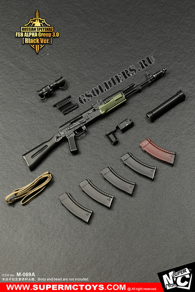 Спецназ "Альфа" - КОМПЛЕКТ ЭКИПИРОВКИ 1/6 Russian Spetsnaz - FSB Alfa Group 3.0 Black Ver. (M-069 A) - SUPER MC TOYS (БЕЗ ТЕЛА И ГОЛОВЫ)