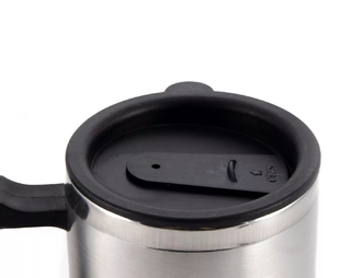 Автокружка СЛЕДОПЫТ с подогревом от прикуривателя, металлическая колба, 500 мл