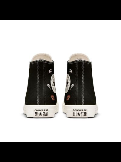 Кеды Converse All Star черные высокие с вышивкой