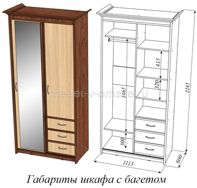 Шкаф-купе Карина 1,0 с зеркалом