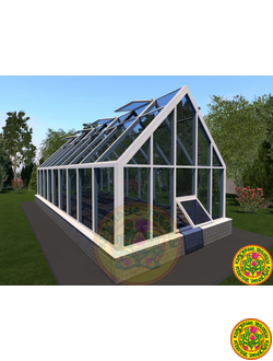 Зимняя Теплица Дональд III в классическом английском стиле с двускатной крышей размером 10х4 метра