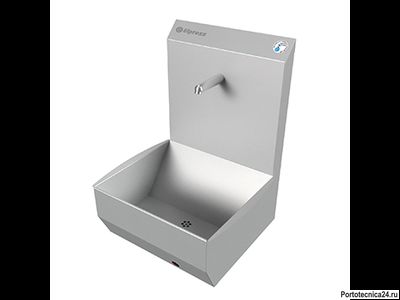 Раковина EWG-1К настенная однопостовая с механическим включением, нерж. сталь, прям. чаша