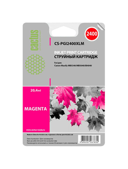 Картридж струйный CACTUS (CS-PGI2400XLM) для CANON iB4040/MB5040/MB5340, пурпурный, ресурс 1500 стр.