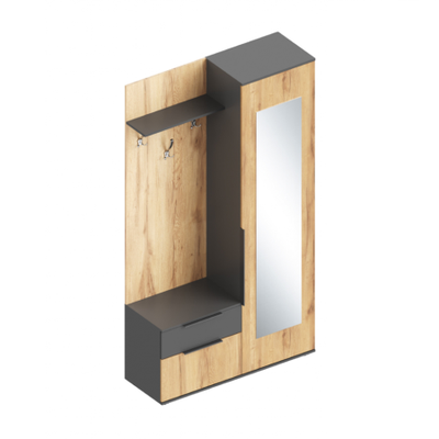 Стил Прихожая правая 1150х2100х400 Темно-серый/Дуб золотистый