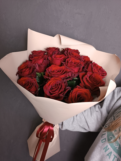 Монобукет Роза Эквадор "Эксплорер" 15шт 70см