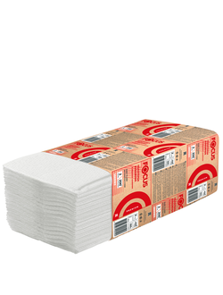 Полотенца бумажные Focus Premium V-сложения, 2-слойные, белые, 200 листов в упаковке /1/15/