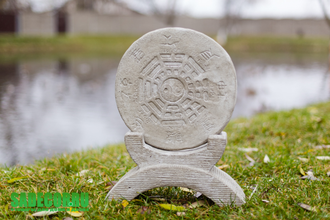 Садовая декорация из бетона "Сетка Багуа" "Инь-Ян"