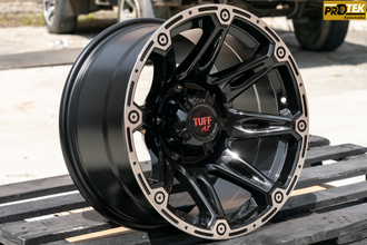 Комплект дисков R17 9,0J ET-40 5*150 TUFF A.T. T-01 Черный с полированным ободом (R606)