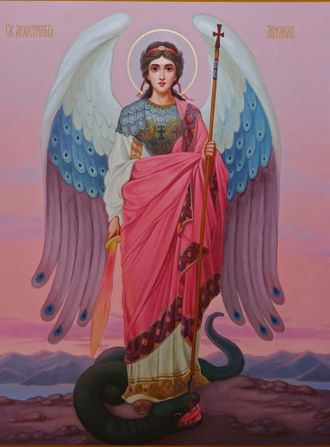 Михаил Архангел, святой Архистратиг. Рукописная икона.