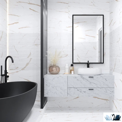 Плитка настенная Eurotile Statuario Gold 30 х 60 см под мрамор