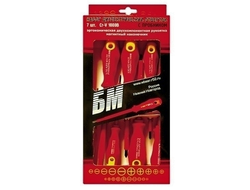 Набор отверток диэлектрических до 1000 В (пробник 140мм, PH1x100, PH2x125, SL3x175, SL3x100, SL5x125, SL6x150 )