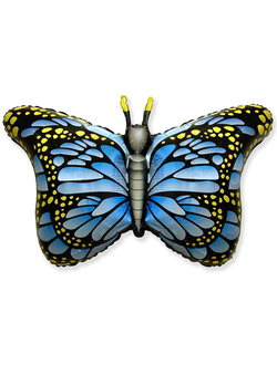 Фольгированная цифра с гелием "Волшебная бабочка" голубая