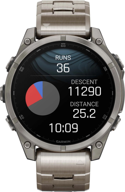 Часы Garmin Fenix 8 - 47mm AMOLED Sapphire Bare Titanium / Graphite / Titanium Band