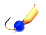 Мормышка вольфрамовая Столбик син шарик.серебро вес.0.72gr.14mm. d-2.5mm,
