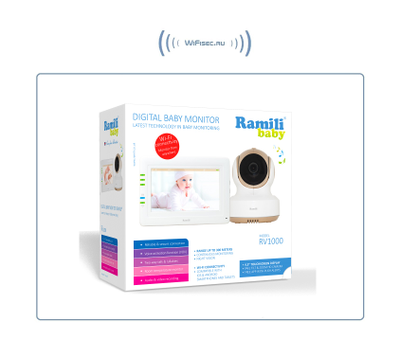 Ramili Baby RV1000 Двух режимная  видеоняня, монитор сенсорный 4,2" (11 см.) и моторизированная видеокамера. Датчик температуры. HD