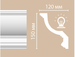 Потолочный плинтус из полиуретана с гладким профилем DECOMASTER (Декомастер) - 96901