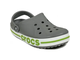 CROCS BAYABAND CLOG СЕРЫЕ С ЗЕЛЕНЫМ