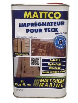 Пропитка бесцветная Matt Chem Marine Mattco  для тика 1л