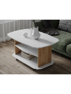 Журнальный стол Консул 2 Белый/Крафт (ТЭКС)