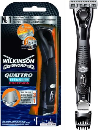 Бритва-триммер WILKINSON SWORD QUATTRO Titanium Precision.