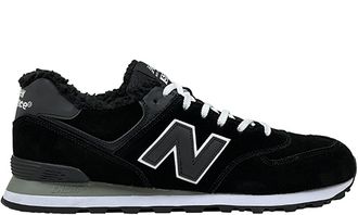 New Balance 574 Black White с мехом