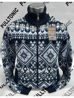 Свитер на молнии ромб сердечко