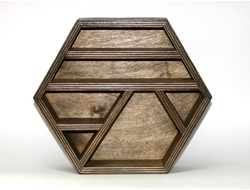 Полочка (Модель 5.2, цвет "Палисандр", 23,5*5,5*20 см, 520 г) для камней и минералов №6245