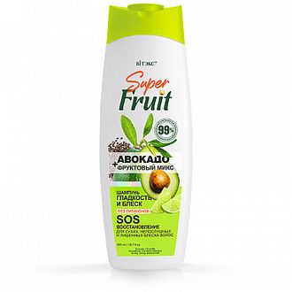 Витекс Super FRUIT Авокадо+фруктовый микс Шампунь для волос Гладкость и блеск