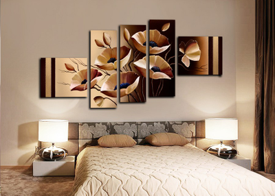 Модульная картина "Необычные цветы"